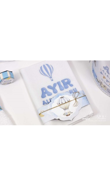 Trusou botez cu ursuleti albastri si baloane de aer cald Teddy Bear Bleu Hot Air Balloons 20